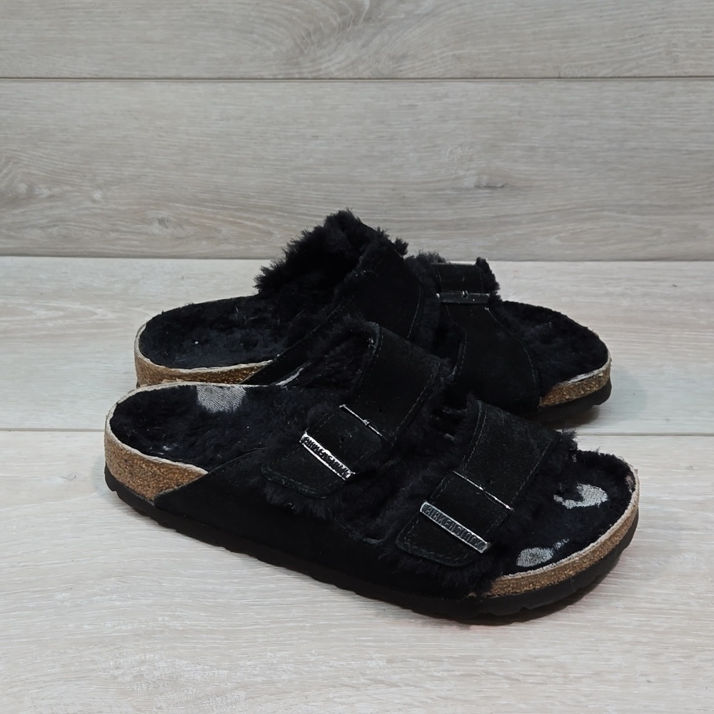Birkenstock Women Arizona Suede Insulated lined Sandals shoes sz 38/7 - Picture 2 of 13